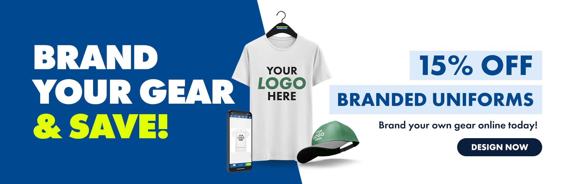 15% off your branded uniforms - use our online designer!