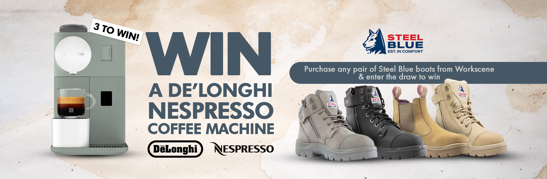 Steel Blue - Win a De'Longhi Coffee Machine