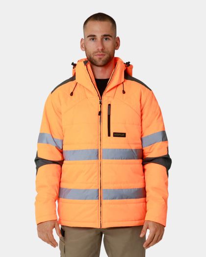 CAT Hi Vis Triton Taped Insulated Hooded Jacket
