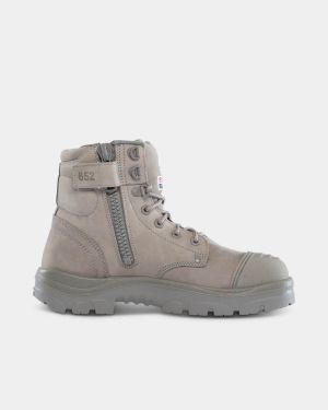 Steel Blue Argyle Zip Scuff Cap Boot - Granite