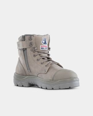 Steel Blue Argyle Zip Scuff Cap Boot - Granite