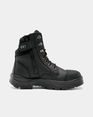 Steel Blue Southern Cross Zip Sided Safety Boot - Black