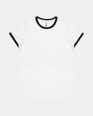 AS Colour 4053 Women's Ringer Tee - White/Black