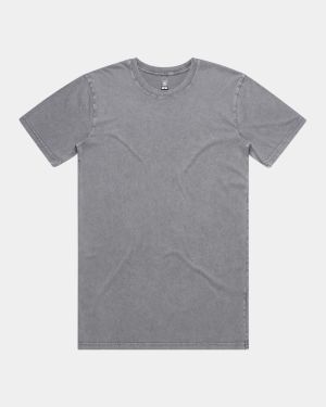 AS Colour 5040 Stone Wash Staple Tee - Ash Stone