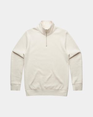 AS Colour 5125 Stencil Half Zip Crew Jumper - Ecru