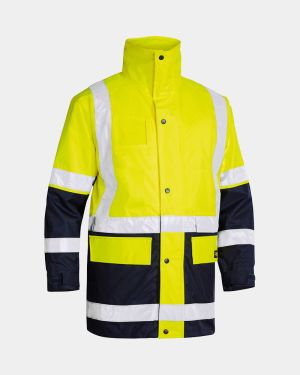 Bisley Taped 5 in 1 Rain Jacket - Yellow/Navy