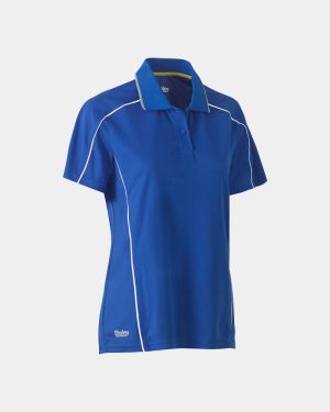 Bisley Women’s Cool Mesh Polo with Reflective Piping - Royal