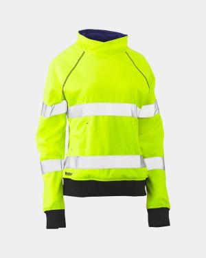 Bisley Women’s Taped Hi Vis Fleece Jumper - Yellow