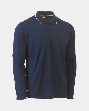 Bisley Cool Mesh Polo with Reflective Piping - Navy