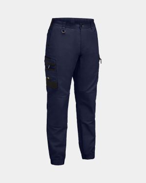 Bisley Flx & Move Elastic Waist Cargo Cuffed Pant - Navy