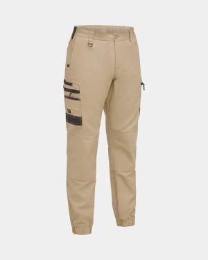 Bisley Flx & Move Elastic Waist Cargo Cuffed Pant - Stone