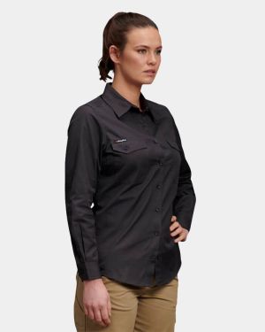King Gee Women's Workcool 2 Long Sleeve Shirt - Charcoal