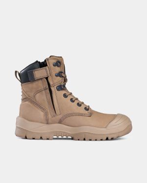 Mongrel High Leg Zipsider Scuff Cap Safety Boot - Stone