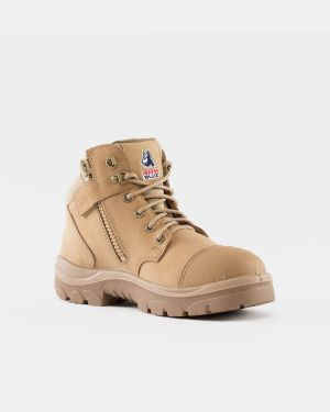 Steel Blue Parkes Scuff Zip Sided Safety Boot - Sand