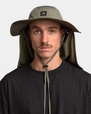 Anthem Wide Brim Hat with Legionnaires Flap - Green