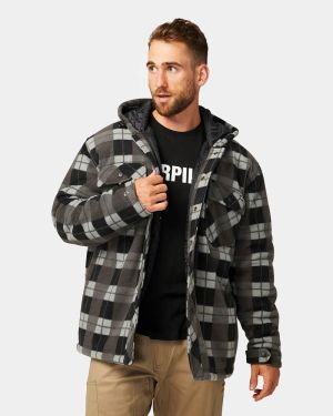 CAT Active Flannel Work Jacket - Grey/Black
