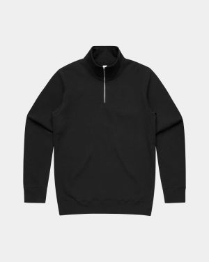 AS Colour 5125 Stencil Half Zip Crew Jumper - Black