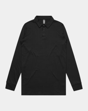 AS Colour 5404 Chad Long Sleeve Polo - Black