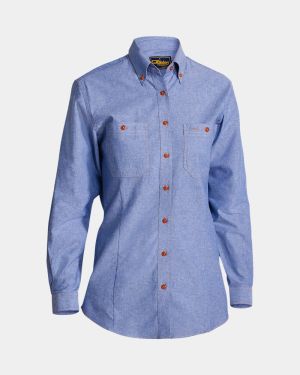 Bisley Women's Long Sleeve Chambray Shirt
