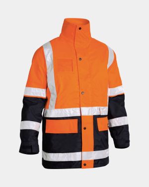 Bisley Taped 5 in 1 Rain Jacket - Orange/Navy