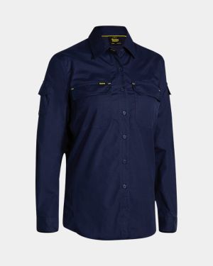Bisley Women's X Airflow™ Ripstop Vented Shirt - Navy