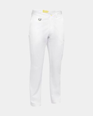 Bisley Stretch Cotton Drill Cargo Pant - White