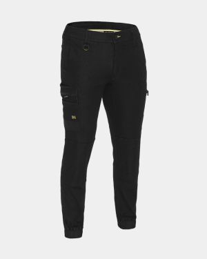 Bisley Flx & Move™ Stretch Denim Cargo Cuffed Pant - Black Denim