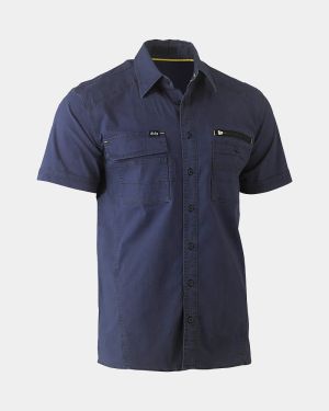 Bisley Flx & Moveâ„¢ Short Sleeve Utility Work Shirt - Navy