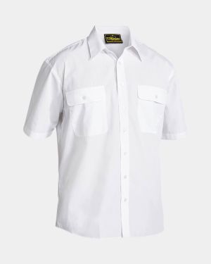 Bisley Permanent Press Short Sleeve Shirt - White