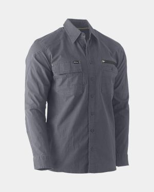 Bisley Flx & Moveâ„¢ Long Sleeve Utility Work Shirt - Charcoal