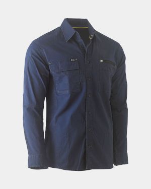 Bisley Flx & Move™ Long Sleeve Utility Work Shirt - Navy