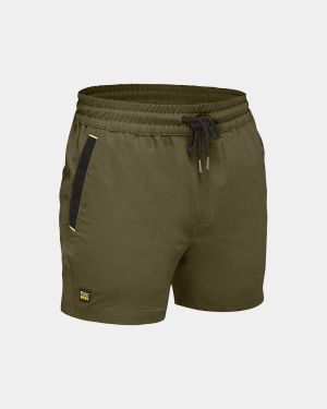 Bisley Flx & Move™ 4-Way Stretch Elastic Waist Short - Green