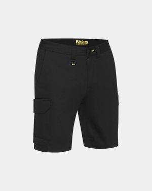 Bisley Stretch Cotton Drill Cargo Short - Black