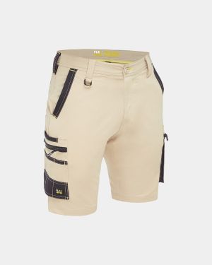 Bisley Flx & Move™ 4-Way Stretch Zip Cargo Short - Stone