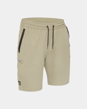 Bisley Flx & Moveâ„¢ 4-Way Stretch Elastic Waist Cargo Short - Stone