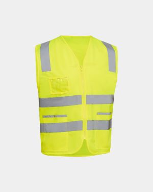 Bisley Taped Hi Vis Vest with Zip - Yellow