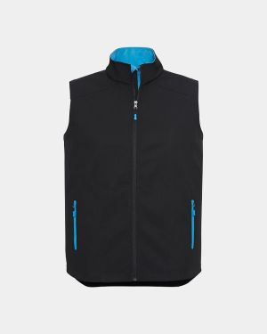 Biz Collection Geneva Vest - Black/Cyan