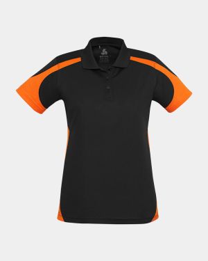Biz Collection Women's Talon Polo - Black/Orange