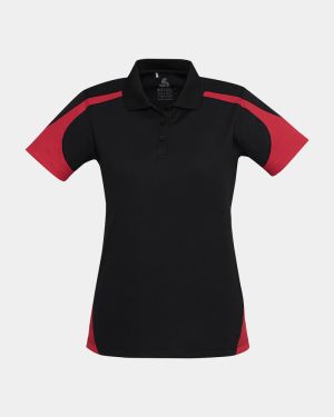 Biz Collection Women's Talon Polo - Black/Red