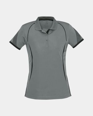 Biz Collection Women's Razor Polo - Ash/Black