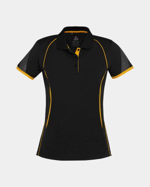 Biz Collection Women's Razor Polo - Black/Gold