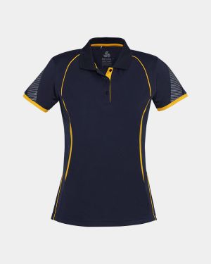 Biz Collection Women's Razor Polo - Navy/Gold