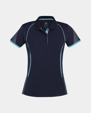 Biz Collection Women's Razor Polo - Navy/Sky