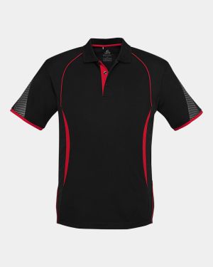 Biz Collection Razor Polo - Black/Red