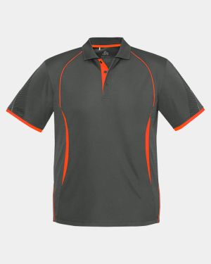 Biz Collection Razor Polo - Grey/Orange