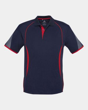 Biz Collection Razor Polo - Navy/Red