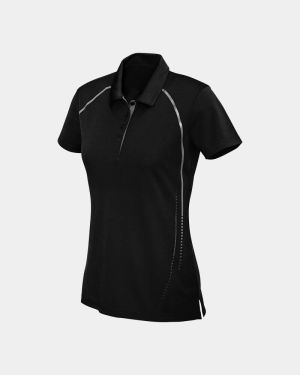 Biz Collection Women's Cyber Polo - Black/Silver
