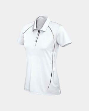 Biz Collection Women's Cyber Polo - White/Silver