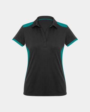 Biz Collection Women's Rival Polo - Black/Teal
