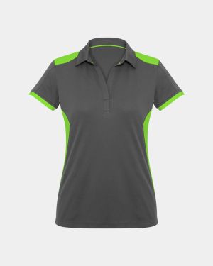 Biz Collection Women's Rival Polo - Grey/Lime
